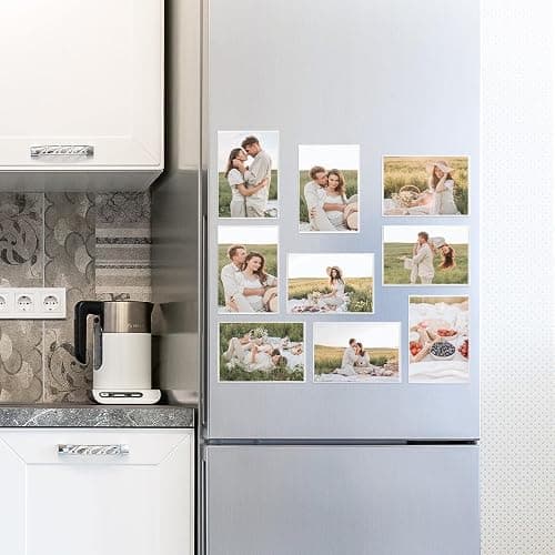 Mingting Magnetic Picture Frame, Holds 4x6 Inches Pictures, Reusable White Magnet Fridge Photo Sleeves for Refrigerator, Locker,Office Cabinet (White, 6) - 6Pcs-4x6-White thumbnail 2