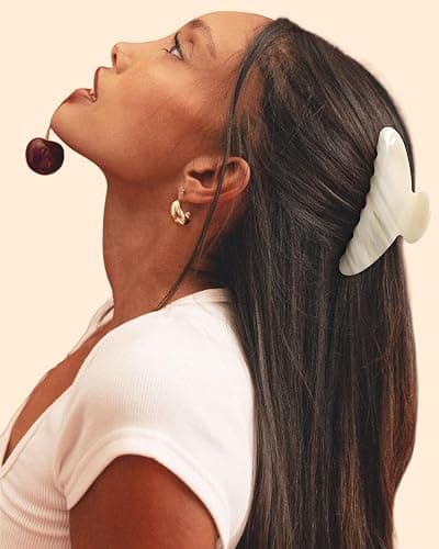 HAIMEIKANG Large Acetate 4 Inch Hair Claw Clip for Women - French Style Hair Claws for Thick Hair with Non-Slip Teeth, Hair Accessories for Updos, Buns & Ponytails thumbnail 6