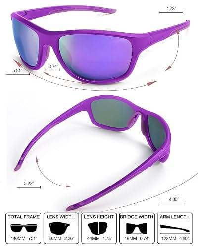 Myiaur Sports Sunglasses Womens Polarized – Unbreakable Frame Lightweight UV400 Protection Cycling Shades for Running, Fishing thumbnail 4