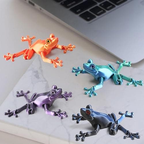 WUALAIER Frog Toys 3D Printed - Realistic Jumping Frog Model with Movable Joints, STEM Educational Animal Toys， PLA Material, Science Classroom & Collectible Decor thumbnail 5