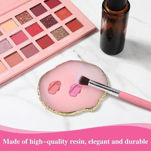 MBAIYO 2PCS Nail Art Palette, Resin Nail Plates Makeup Mixing Palettes Gilded Edge Polish Palette Irregularity Painting Mixed Color Palettes Display Board for DIY ManicureArt Design Makeup Foundation thumbnail 2