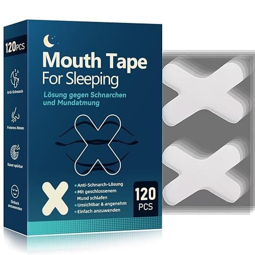 Mundpflaster Schlafen,120 Stück Mouth Tape for Sleeping, Anti Schnarch,Schnarchpflaster - gegen Schnarchen, Mundtapes zum schlafen,Mund Tape für weniger Schnarchen & besseren Schlaf durch Nasenatmung - Image 1