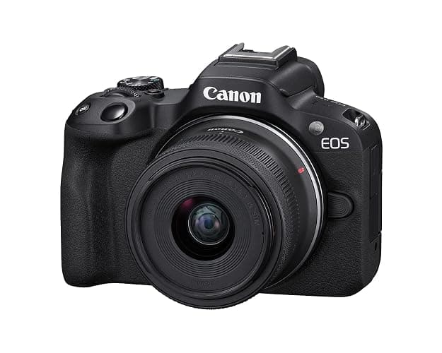 Canon EOS R50 Mirrorless Camera RF-S18-45mm F4.5-6.3 is STM Lens Kit, 24.2 Megapixel CMOS (APS-C) Sensor, 4K Video, Hybrid Camera, Photo and Video, Vlogging, Content Creator, RF Mount, Black - Image 1
