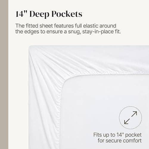 Modern Threads Soft Microfiber Solid Sheets - Luxurious Microfiber Bed Sheets - Includes Flat Sheet, Fitted Sheet with Deep Pockets, & Pillowcases White Full thumbnail 6