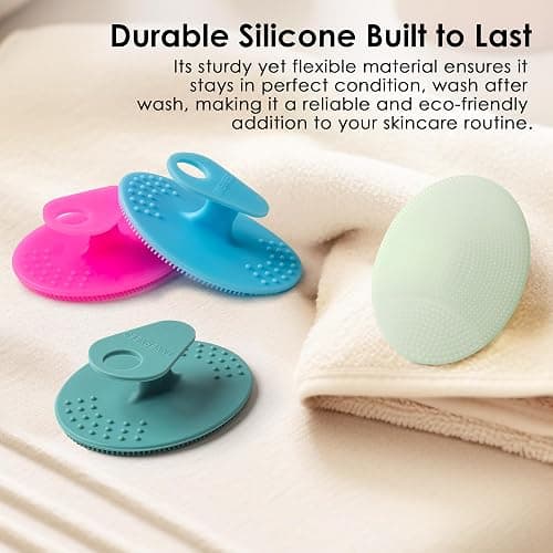 4 Pack INNERNEED Silicone Face Scrubber for Deep Cleansing and Exfoliation – Soft Facial Cleansing Brush, Gentle for All Skin Types, Blackhead Remover, Portable thumbnail 2