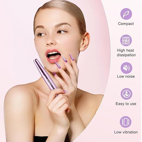 COSLUS Electric Nail Drill File Professional: for Acrylic Gel Dip Powder Nails Portable Nail Machine Kit Manicure Pedicure Tools Polishing Set with Nail Drill Bits Sanding Bands thumbnail 7