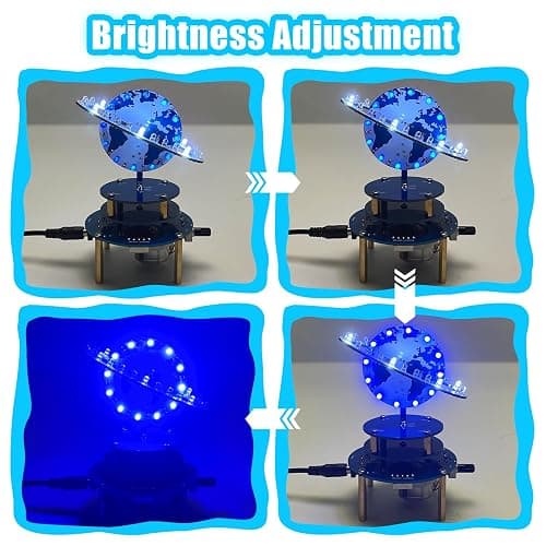 Soldering Projects, PEMENOL DIY Globe Planetary Motion Soldering Practice Kit, Rotating Universe Model Electronic Kit with Music Brightness Adjustable for STEM School College Present thumbnail 5