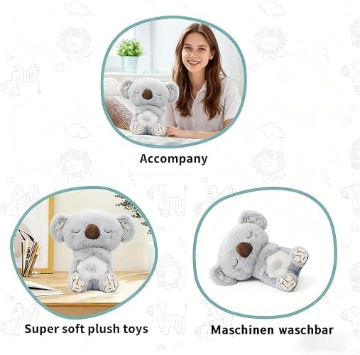 Breathing Stuffed Animal, Koala Stuffed Animal, Rhythmic Breathing Motion with Music Lights, Relieving Gift thumbnail 6