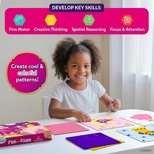 Skillmatics Foam Sticker Art – Disney Princess, 800+ 3D Foam Stickers, Mess-Free Fun for Kids, DIY Felt Craft Kits, Gifts for Fans of Cinderella, Belle, Rapunzel, Ages 3, 4, 5, 6, 7 thumbnail 6