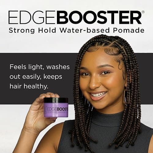 Style Factor Edge Booster Strong Hold Water-Based Pomade | Formulated with Argan Oil for Moisture & High Shine | Long Lasting Edge Control Gel | Sweat Peach, 3.38 oz thumbnail 2
