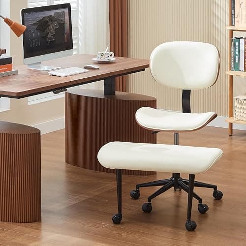 Bestier Ergonomic Cross Legged Office Chair,Height Adjustable Seat for ADHD, Meditation Office Chair for Short Women, 360° Swivel Adjustable Height for Pregnancy Yoga Kneeling Meditation White thumbnail 7