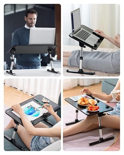 SAIJI Height & Angle Adjustable Lap Desk Laptop Stand for Bed | LightWeight Foldable Portable Laptop Table for Couch Sofa Chair Floor thumbnail 8