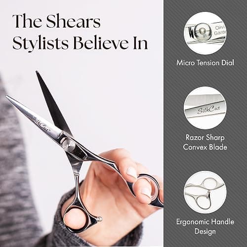 Olivia Garden SilkCut Professional Shear & Thinner Case - Razor Sharp Blade, Ergonomic Handle thumbnail 4