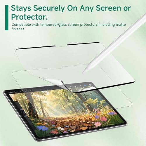IRUYO FL Nano-Suction Paper Feel Screen Protector for iPad Pro 11 inch 2024, Removable, Reusable, Write as Real Paper, Anti Glare, Stable thumbnail 6