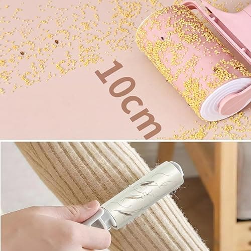 Reusable Lint Roller 2 Pack, Washable Sticky Lint Roller with Cover for Pet Hair, Portable Travel Lint Remover for Clothes, Purse, Furniture, Car, Large Mini Lint Brush for Home and Travel (Pink) thumbnail 2