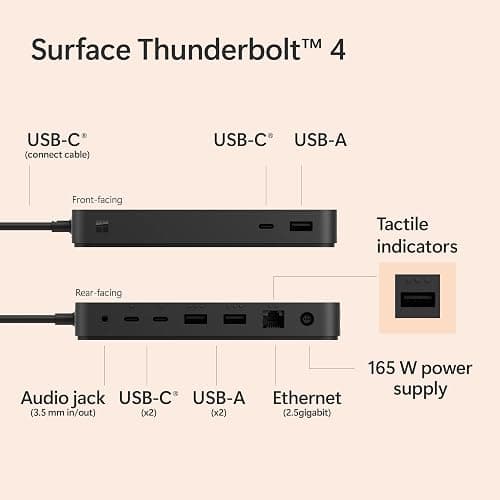 Microsoft Surface Thunderbolt 4 Docking Station - Black (T8H-00001) thumbnail 5
