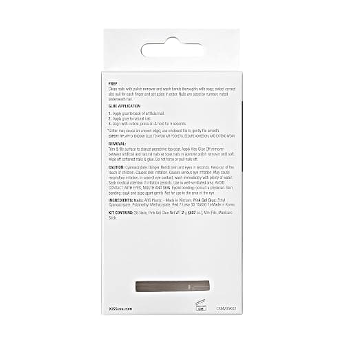 KISS Classy, Press On Nails, Nail glue included, 'Dashing', White, Medium Size, Almond Shape, Includes 28 Nails, 2g glue, 1 Manicure Stick, 1 Mini File thumbnail 9