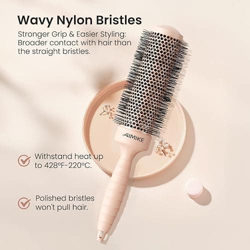 AIMIKE Round Brush for Blow Out, Extra Long Round Hair Brush w/Nano Thermal Ceramic & Ionic Tech, for Blow Drying & Styling, Curling and Shine - Barrel 1.7 inch thumbnail 7