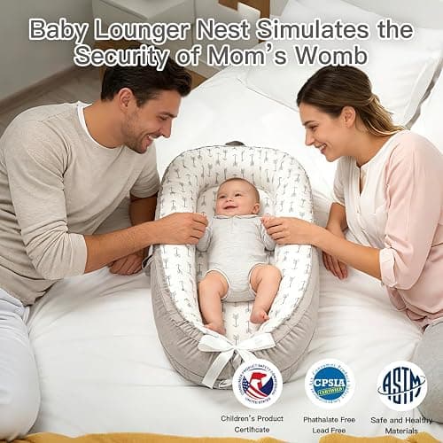 Baby Lounger | Organic Cotton Infant Floor Lounger | Reversible, Adjustable & Portable | 2 Assorted Promotional Colors (Gray Arrow & White Arrow) - Random Delivery, Please Confirm Before Ordering thumbnail 5