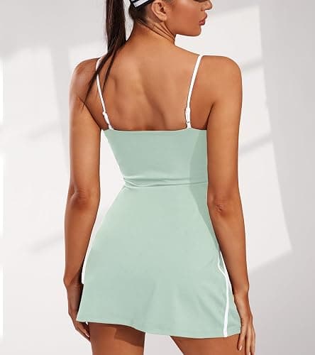 Move With You Womens Workout Tennis Dress with Built-in Bra & Shorts Pockets Sleeveless Exercise Golf Dresses thumbnail 2