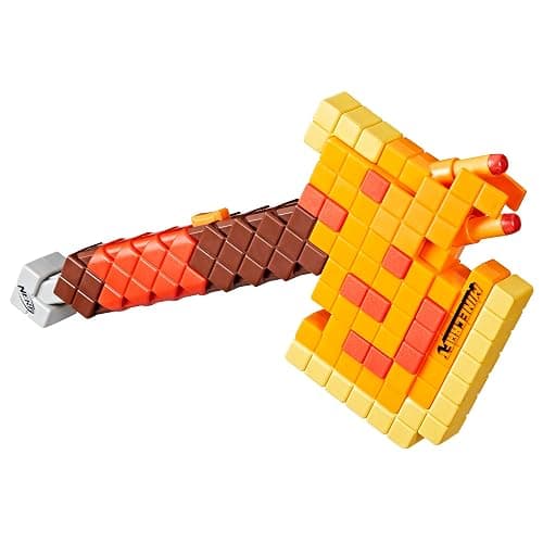 Nerf Minecraft Firebrand, Dart Blasting Axe, 6 Nerf Elite Foam Darts, Design Inspired by Minecraft Axe in The Game, Pull Down Priming, Minecraft Toys thumbnail 13