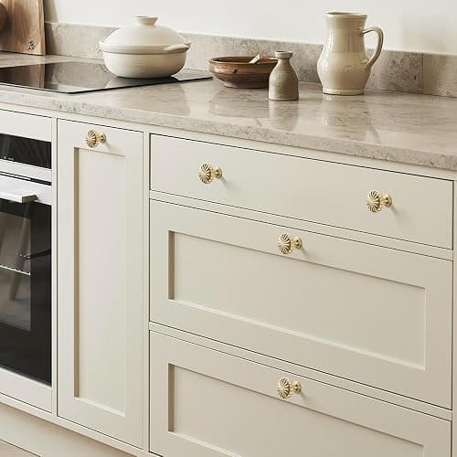 FAPUAL 10 Pack Gold Cabinet Knobs for Kitchen Cabinets and Dresser Drawers，Zinc Alloy Brushed Brass Hardware Handles Pulls，Vintage Cupboard Drawer Knob thumbnail 5