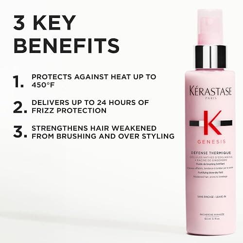 Kerastase Genesis Thermique Blow Dry Primer – Heat Protectant, 5.1 Fl Oz | Anti-breakage, detangles, hydrates, strengthens, reduces frizz, sulfate-free, 5.1 fl oz thumbnail 3