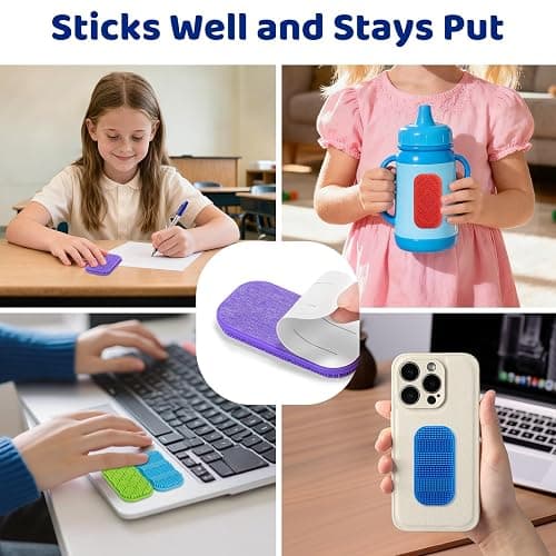 Bristle Tactile Sensory Stickers – 8PC Soft & Gentle Textured Fidget Strips for Kids & Adults – Calm Strips for Autism, ADHD, Anxiety Relief – Quiet Fidget Toys for School, Classroom, Desk & Gifts thumbnail 5