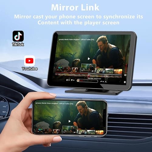Carplay Screen for Car, 7" HD Wireless Portable Car Play Touchscreen Stereo with Android Auto Mirror Link/Backup Camera/GPS Navigation/Satellite Radio for All Vehicles thumbnail 5