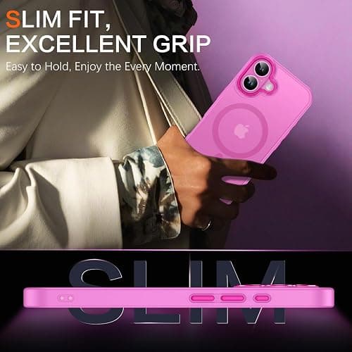 BENTOBEN Compatible with iPhone 16 Plus Case for Magnetic iPhone 16 Plus Phone Case [Compatible with Magsafe] Slim Translucent Matte Shockproof Bumper Drop Protection Girl Women Boy Cover, New Pink thumbnail 6