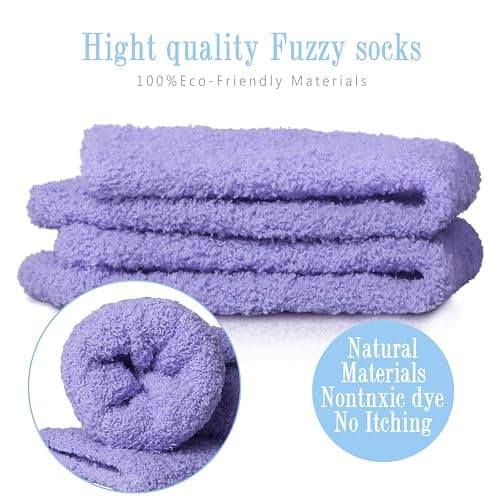 6 Pairs Womens Fuzzy Socks Winter Warm Soft Cozy Fluffy Microfiber House Sleeping Slipper Socks Christmas Gifts thumbnail 6