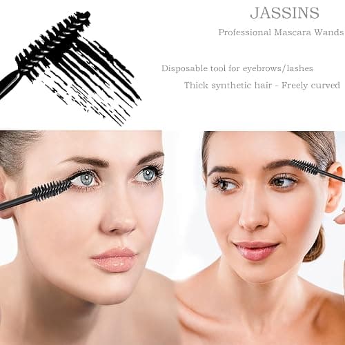 300pcs Disposable Makeup Tool Kit,Brow brush/Mascara brush/Lip Applicators/Eyeshadow applicators/Eye liner brush,JASSINS Makeup Disposable Accessories With Organizer Box thumbnail 4