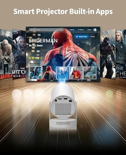 【Electric Focus】Mini Projector, Support 4K 1080P, 210 ANSI Portable Projector with WiFi and Bluetooth, Auto Keystone Correction Video Projector, Compatible with Smartphone,TV Stick,Laptop thumbnail 6