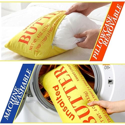 Newwiee 2 Pcs Butter Stick Rectangular Pillow Butter Lover Funny Foodie Baking Throw Pillow Decorative Cushion for Living Room Bedroom Kitchen Farmhouse Dorm Decor Foodie Food Lover Gifts thumbnail 5