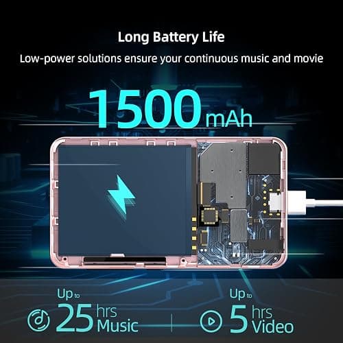 80GB MP3 Player with Bluetooth and WiFi, MP4 MP3 Player with Spotify,Spotify Kids,4" Music Player with Pandora, Audible,Music Player with Speaker (Pink_White) thumbnail 7