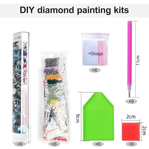 Leopard Diamond Art Kits for Adults, Diamond Painting Kits for Beginner DIY | 6 Pack Coquette Diamond Dots Round Full Drill Crafts for Gem Art Dot Art for Adults Home Wall Decor for Teens 5D Boy 12x16 in thumbnail 6