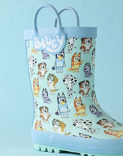 Bluey Unisex Kids Light Blue Character Print Storm Boots with Handles Merch thumbnail 4
