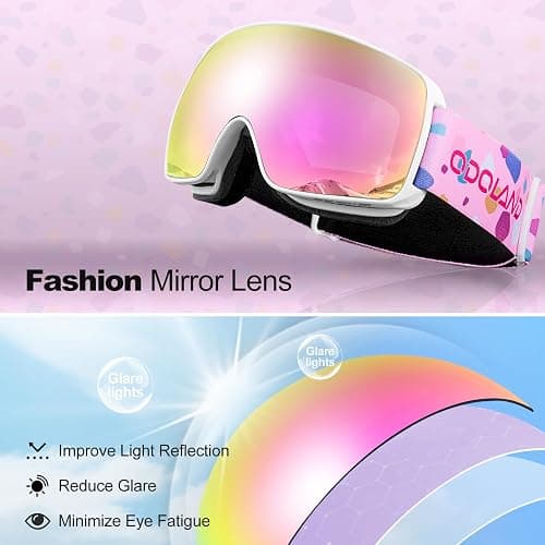 Odoland Kids Ski Goggles, Snowboard Goggles for Youth Skiing Age 8-16, Snow Goggles S2 Double Lens Anti-Fog UV400 Protection thumbnail 6