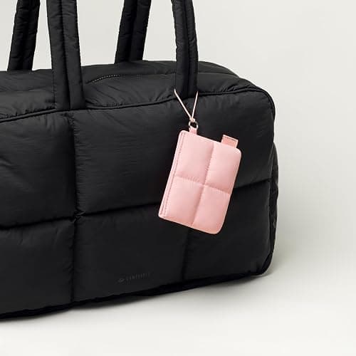 Comfyable Cute Puffy Coin Purse Pouch Change Holder For Women, Small Organizer with ID Window, Magnetic Closure, Water-repellent, Storage for Coin, Airpods, Lipstick, Card, Pink thumbnail 5