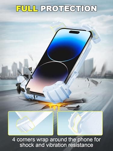 CRUIHOG Bicycle Cell Phone Holder,Handlebar Motorcyle Bike Phone Holder,Handlebar Phone Clamp,1s Lock & Ultra-Stable,Silicone Wrapped Phone Mount,Phone Stand for E-Bike,Scooter,Stroller,ATV thumbnail 3