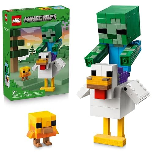 LEGO Minecraft Chicken Jockey 21582 | Building Toys for Boys & Girls, Ages, 9+, Display for Bedroom, 344 pieces, Gift for Birthdays - Image 1