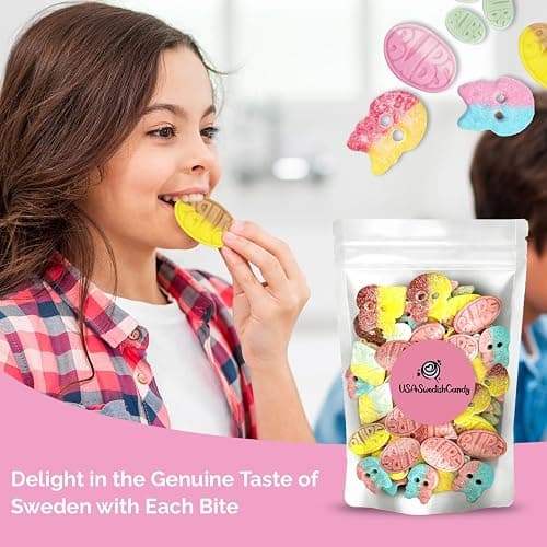 Bubs Swedish Candy Mix (1/2 Pound) - Ovals, Skulls, and Tutti Frutti, Sweet and Sour Swedish Gummies - Best Vegan Candy - Bubs Godis From Sweden thumbnail 5