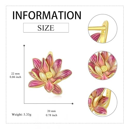 VONALA Flower Earrings for Women 925 Sterling Silver Rose/Lotus/Scottish Thistle/Tulip/Lilac/Mushroom/Pineapple Dangle Drop Earrings Flower Jewelry Gifts for Women Girls Birthday Gifts thumbnail 5