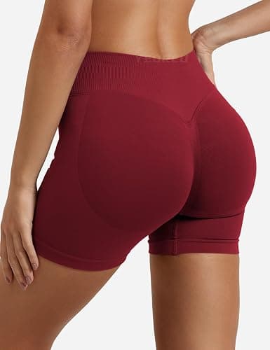 YEOREO SoftHue Damen Sport Shorts Invisible Scrunch Butt Lifting Gym Workout Shorts 4.5" Seamless Kurze Leggings Damen Push Up Booty Biker Shorts thumbnail 4
