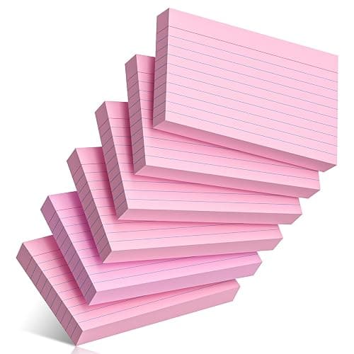 300 Count Index Cards 3 x 5 Inch Ruled Pink Index Cards, Flash Cards College Ruled for Office School Supplies and Home Organization, Durable Study To Do List Note Cards with Ruled Lines - Image 1