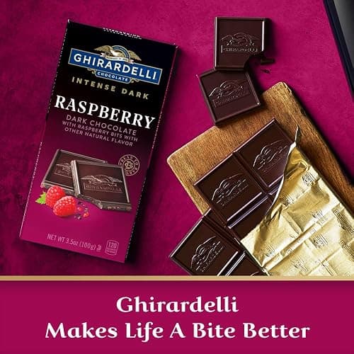 GHIRARDELLI Intense Dark Chocolate Bar, Raspberry, 3.5 Oz Bar thumbnail 5