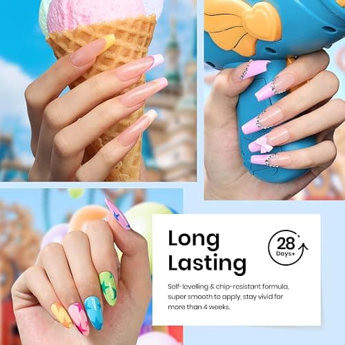 Beetles Gel Nail Polish Set- 23Pcs Color Gel Polish with Base Gel Top Coat Bright Colors, Gel Polish Kit Blue Pink Purple Orange Green Glitter Soak Off Uv Led Trendy Rainbow Nail Art thumbnail 5