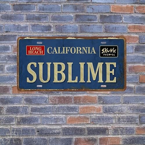 Sublime Poster Vintage Metal Tin Sign Sublime California Sign Funny Street Signs Long Beach California Sublime Poster 90s Posters Hippie Room Decor For Home Cafe Bar Pub, Car Vehicle License Plate Souvenir Wall Decor thumbnail 2