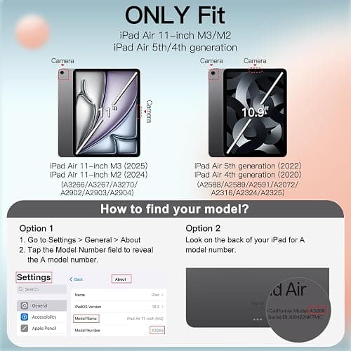 JETech Hülle für iPad Air 11 Zoll M3/M2 (2025/2024), iPad Air 5./4. Generation 2022/2020 10,9 Zoll, Abdeckung mit Auto Schlafen/Wachen (Polarstern) - Polarstern thumbnail 2