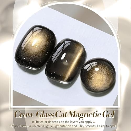 BORN PRETTY Brown Cat Magnetic Eye Gel Nail Polish Jelly Glass Gel Polish | Crow Glitter Magnetic Gel Polish Soak Off Nail Art Salon Manicure Home Gift 15ml thumbnail 2